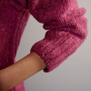 Women's Traditional Donegal Tweed Cardigan - Pink, Sleeve & Cuff Detail