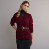 Women's Traditional Donegal Tweed Cardigan - Berry