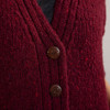 Women's Traditional Donegal Tweed Cardigan - Berry, Button Detail