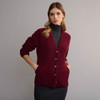 Women's Traditional Donegal Tweed Cardigan - Berry
