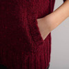 Women's Traditional Donegal Tweed Cardigan - Berry, Pocket Detail