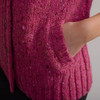 Women's Traditional Donegal Tweed Cardigan - Pink, Pocket Detail