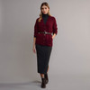 Women's Traditional Donegal Tweed Cardigan - Berry