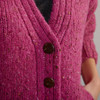 Women's Traditional Donegal Tweed Cardigan - Pink, Button Detail