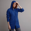 Women's Hooded Aran Coatigan - Blue