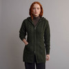 Women's Hooded Aran Coatigan - Army Green
