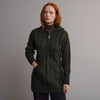Women's Hooded Aran Coatigan - Army Green