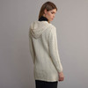 Women's Hooded Aran Coatigan - Natural White, Back Detail