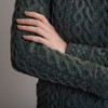 Women's Hooded Full Aran Zip Cardigan - Tundra, Cuff & Sleeve