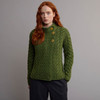 Women's High Neck Aran Cardigan - Green