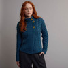 Women's High Neck Aran Cardigan - Teal
