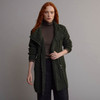 Women's Aran Side Zip Coatigan - Army Green