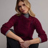 Women's Aran Side Zip Coatigan - Berry