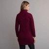 Women's Aran Side Zip Coatigan - Berry, Back Detail