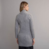 Women's Aran Side Zip Coatigan - Grey, Back Detail