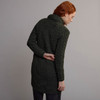 Women's Aran Side Zip Coatigan - Army Green, Back Detail