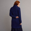 Women's Aran Side Zip Coatigan - Navy, Back Detail