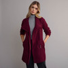 Women's Aran Side Zip Coatigan - Berry