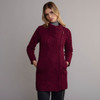 Women's Aran Side Zip Coatigan - Berry