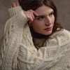 Women's Diamond Handknit Crew Neck Sweater - Natural White