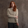 Women's Diamond Handknit Crew Neck Sweater - Oatmeal