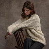 Women's Diamond Handknit Crew Neck Sweater - Natural White