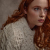 Women's Diamond Handknit Crew Neck Sweater - Oatmeal, Collar