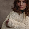 Women's Diamond Handknit Crew Neck Sweater - Natural White