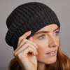 Women's Traditional Donegal Tweed Beanie - Charcoal