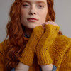 Women's Traditional Donegal Tweed Fingerless Gloves - Yellow
