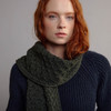 Women's Aran Scarf - Army Green
