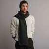 Men's Aran Scarf - Army Green
