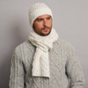 Men's Aran Scarf - Natural White