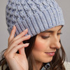 Women's Aran Beanie - Sky Blue