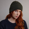 Women's Aran Beanie - Army Green