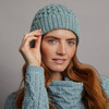 Women's Aran Beanie - Aqua