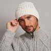Men's Aran Beanie - Natural White
