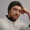 Men's Aran Beanie - Army Green