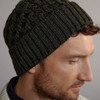 Men's Aran Beanie - Army Green