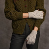 Women's Aran Handknit Fingerless Gloves - Oatmeal