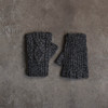 Men's Aran Handknit Fingerless Gloves - Charcoal