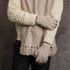 Men's Aran Handknit Fingerless Gloves - Oatmeal