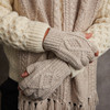 Men's Aran Handknit Fingerless Gloves - Oatmeal