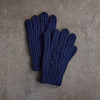 Women's Aran Handknit Gloves - Navy