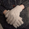 Women's Aran Handknit Gloves - Oatmeal