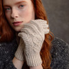 Women's Aran Handknit Gloves - Oatmeal
