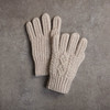 Women's Aran Handknit Gloves - Oatmeal