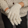 Women's Aran Handknit Gloves - Natural White