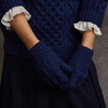 Women's Aran Handknit Gloves - Navy