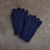 Men's Aran Handknit Gloves - Navy